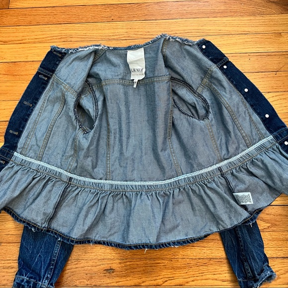La Vie Rebecca Taylor Denim Peplum Jean Jacket - Picture 6 of 10